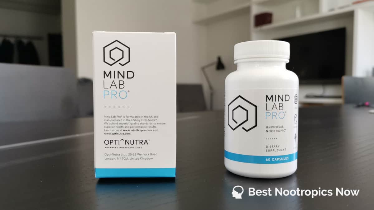 Reviewing Mind Lab Pro's box and bottle